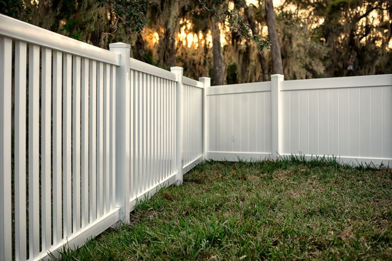 Vinyl Fence with Decorative Post Caps